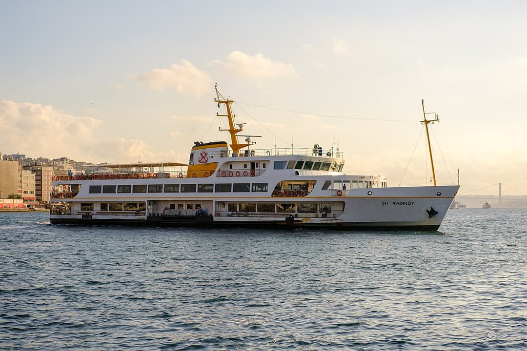 Cross continents by public ferry